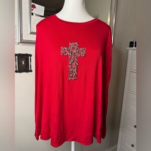 Italian Red Pois long sleeve shirt